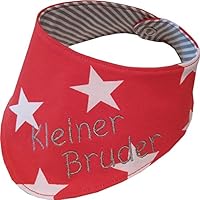 Halstuch Baby & Kleinkind mit Namen bestickt *handgefertigt* 0 - 24 Monate rot Wunschname