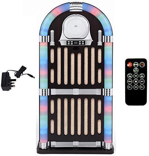 Wooden Large Mp3 Ipad Ipod Bluetooth Led Light Up Retro Party Jukebox With Fm Radio Cd Player