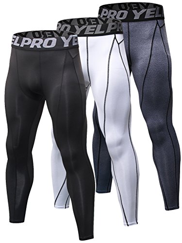 YuerlianRunning Leggings for Men Sport Fitness Tights Workout Quick Dry Base Layer Pants for Athletic Gym Cycling Yoga