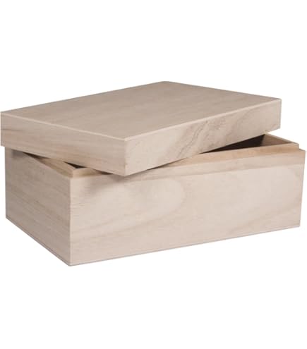 Boîte Rectangulaire Bois Pin Massif 22x15x7cm - Brut Naturel Pour Découpage, Peinture, DIY