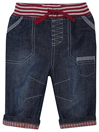 M&Co Baby Boy Denim Jersey Lined Turn Up Hem Trousers Denim 12/18 Mnth