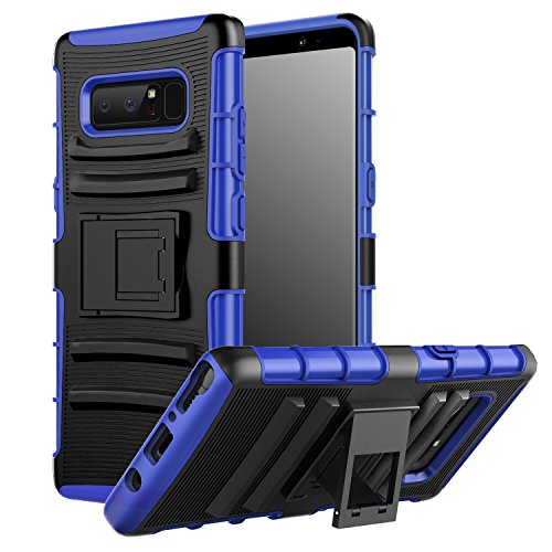 MoKo Funda Samsung Galaxy Note 8 - Holster Funda con Soporte y Girable Clip  Heavy Duty  Robusto Resistente a la ca  da Funda Case para Samsung Galaxy Note 8  2017   Azul