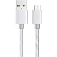 For Galaxy A10 Micro USB Cable Phone Charger Lead 2m Fast Charge Compatible With Samsung Galaxy A10 A7 2018 A6 A6+ J6 J6+ J4+. Charging Phone Wire sync Lead (2 metres) (Grey)