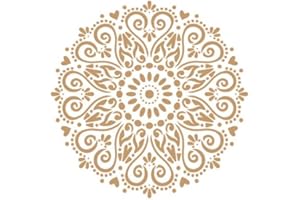 TODO-STENCIL Mini Damast Deco Schablone 072 Mandala, Maße: Schablone 20 x 20 cm, Motiv 18 x 18 cm