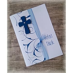 Danksagung Danksagungskarte Danke Kommunion Konfirmation Firmung Taufe Kreuz blau