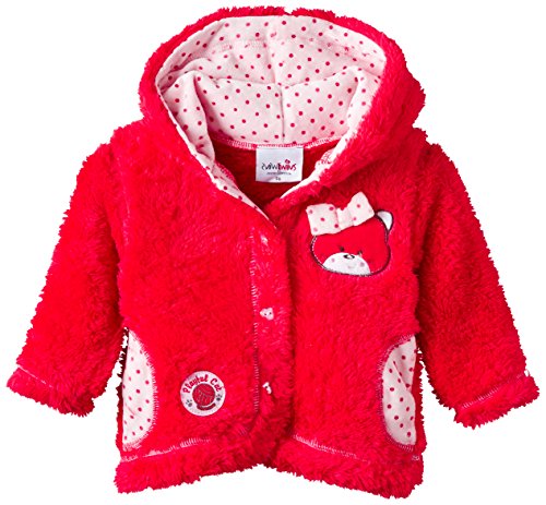 Julius Hüpeden Baby Girls "Cute" aus Fleece mit Kapuze Jacket, Multicoloured (rot 181661), 6-9 Months (Manufacturer size 74)