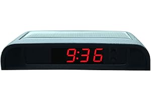KEHO KEHO KEHONGDUN Car Digital Clock Vehicle Dashboard Clock, Stick-On Digital Solar Powered 24 Hour Car Clocks with Luminous Auto Digital Clocks Built-in Battery Automotive Interior Electronic Accessories (red light)