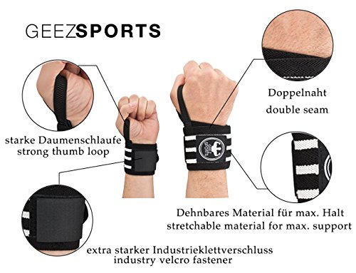 Geez Handgelenkbandage [2er Set] von Sportlern für Sportler I Handbandage Handgelenkstütze Handgelenkschoner - 2
