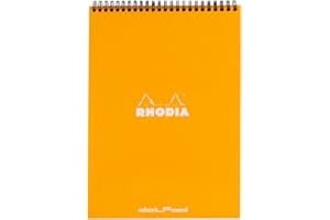 RHODIA 18503C - Spiral Notebook (Full Bound) Orange - A4 - Dotted Dot - 80 Detachable Sheets - 80G Clairefontaine Paper - Soft and Resistant Coated Card Cover - Classic