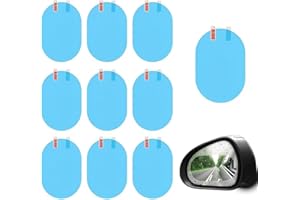 ZORTVUL 10 Pièces Film Miroir De Voiture Film Anti-Buée De Rétroviseur Voiture Film Anti-Pluie Imperméable De Voiture Autocollant Clair Pour Fenêtre(15Cm×10Cm)