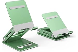 Minthouz Handy Ständer, Einstellbar und Faltbar Handyhalterung, Aluminium Handy Halterung, Smartphone Ständer Kompatibel mit iPhone 14 13 Pro Max Mini 12 11 und Allen 4,7-7,9 Zoll Smartphones - Grün
