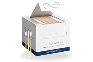 CLEAN SKIN CLUB hisopos limpios | 500CT | Punta de una punta | Biodegradable + Algodón Orgánico y Bambú | Retoques de maquillaje y esmalte de uñas | Sin cloro e hipoalergénico.