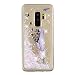 Produktbild HopMore Silikon Glitzer Handyhülle für Samsung Galaxy S9 Hülle 3D Flüssig Transparent Muster Kreativ Lustig Schutzhülle Durchsichtig Handyhülle Stoßfest Gummi Cover Slim Bumper - Violette Feder