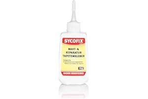 SYCOFIX Naht- & Reparatur Tapetenkleber 75 g, hohe Anfangsklebkraft, hohe Endklebkraft, transparent trocknend, kraftvoll, lösemittelfrei