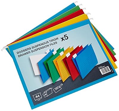 Flex Elba Lot de 5 dossiers suspendus fond V kraft assortis