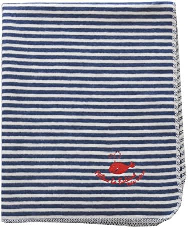 David Fussenegger baby and kids blanket jewel with embroidery, whale blue