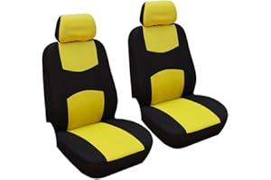 GUOCU Fundas Asientos Coche Universales para Delanteros y Traseros/Funda para Asiento Coches/Accesorios Interior Universal Amarillo 4 Piezas