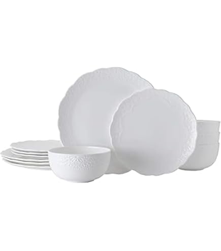 Mikasa Claire Floral Bone China Dinnerware Set – 12-Piece Set For 4, Chip Resistant & Dishwasher Safe