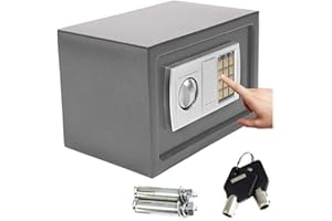 VICKYHOME Safe with Combination Lock & Key, Portable, Anti-Theft, Waterproof, Electronic Safe, Furniture Safe, Money Safe, Digital Wall Safe, Furniture Safe for Jewellery, Cash, 31 x 20 x 20 cm