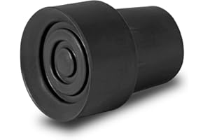 SEESAW Hohe Qualität Gummihülsen (2 stück) | Gummi Stopfen Für Gehhilfe & Krücken | Krückenkapsel Aus Naturkautschuk Mit Stahleinlage | Für Höhere Stabilität（Ø16mm Schwarz）