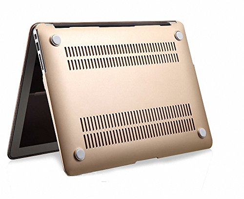 Metallische Champagner Gold Durch gummierte Hard Shell, Elegantes und leichtes 2-Part Hard Case Cover Schutz Hülle, Ultra Slim matt gold farbe für MacBook Air 13″ - 2