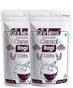 ByGrandma Sprouted Cereal Mix - Ragi and Oats a Best Organic kids food for children | Preservative Free Instant Porridge Mix for Kids | 560g