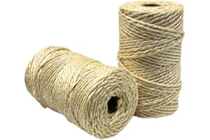 Kelmas - Cuerda Sisal - 210MTS - 350GR - Grosor 3MM - Cuerda para Rascador de Gatos, Manualidades, Decoración, Empaquetar Regalos, Bricolaje.