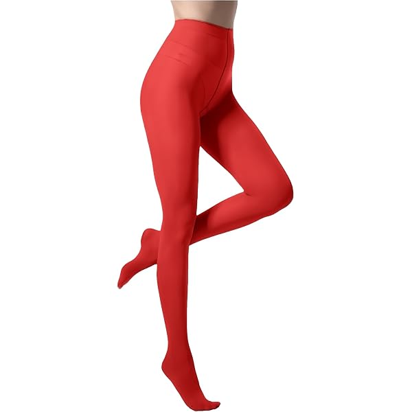 Fjquamitix Confezione da 2 collant da donna, disponibili in nero, rosso, verde e blu, collant opachi 40 denari con design elasticizzato per tutte le occasioni, Rosso, Taglia unica