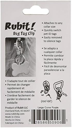 Rubit The Easy Dog Tag Curve Shape Switch Clip, Large, 1.3-Inch Diameter, Purple
