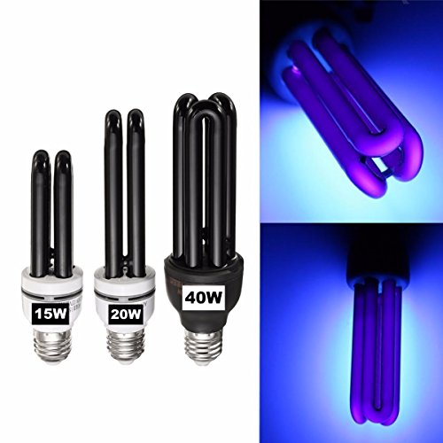 MASUNN E27 15/20/40W Black Uv Sterilizers Light Bulb Violet Germicidal Lamp Stage Performances Ac110-127V - 40W