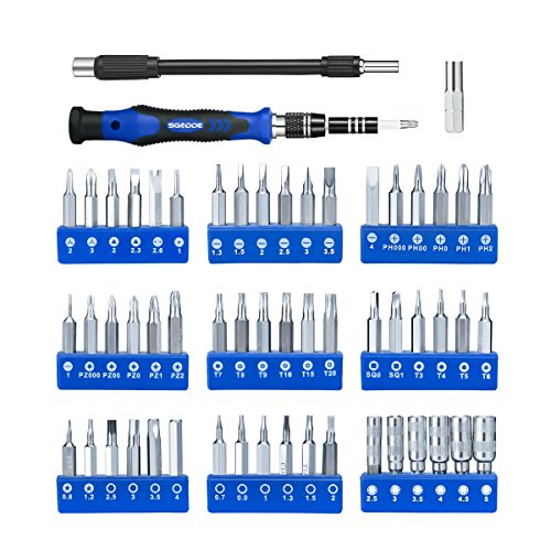 Schraubendreher Set, SGODDE 58 in 1 mit 54 Bits Magnetische Präzisions Reparatur Schraubendrehersatz Werkzeug set für Handy, Tablet, PC, Macbook, Uhr etc - 2