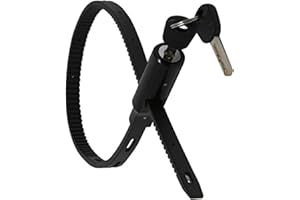 Urban August Verstellbares Reißverschlussschloss für Schrank, Kühlschrank, Fahrrad, Kinderwagen, Helm, Skateboard, Gepäck, Mehrzweck-Türschloss mit Schlüssel, Edelstahl, Schwarz, 1 Stück