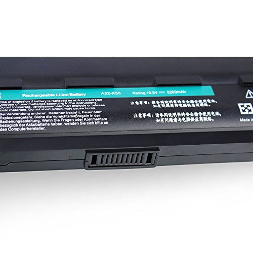 Dtk® Ultra Hochleistung Notebook Laptop Batterie Li-ion Akku für Asus R500V A45 A55 A75 K45 K55 K75 R400 R500 R700 U57 X45 X55 X75 Series – fits P/N A32-K55 / A33-K55 / A41-K55 / A42-K55 [6-Cell 4400mAh/58Wh] Notebook Battery - 4