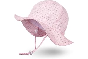 Ami&Li tots Niña Sombrero de Sol ala Ancha Ajustable Sombrero Protección Solar UPF 50 para Bebés, Niñas Niños Infantil Pequeñito Unisexo