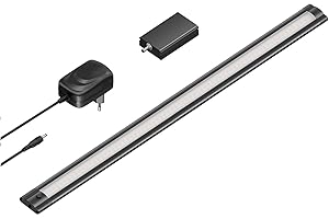 ledscom.de Luminaire d'agencement LED intelligent SIRIS noir mat avec bloc d'alimentation et contrôleur WLAN, plat, smart home, compatible avec Alexa (Echo) 50cm, 655lm, blanc, dimmable