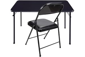 KAIHAOWIN Eensemble Table avec Chaise Pliante, Table Pliante Peu Encombrante avec Chaise avec Cadre Métallique Stable, Table et Chaise Convient pour la Maison et Le Bureau, Intérieur L'extérieur