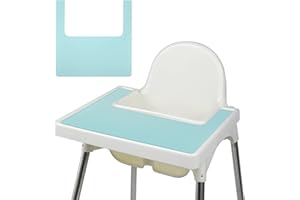 Vicloon Tovaglietta per Seggiolone, Tovaglietta per Bambini per Seggiolone IKEA Antilop Highchai, Tovagliette in Silicone Senza BPA, Tovagliette Lavabile, Impermeabile e Antivegetativa, 38cm, Blu