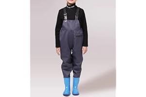 HWBZSZY Kids Outdoor Chest Waders, Adjustable Shoulder Strap Fishing Pants Hunting Boots Lightweight Waterproof Nylon/PVC Waders for Sports Garden Beach Overall Wader Pants