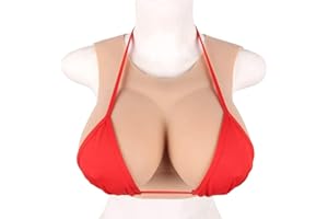 TAUZVEOK Faux Seins Travesti,Prothese Sein Silicone,Sein Artificielle Silicone Homme Soutien Gorge Sexy for Transgenre Wearable Faux Sein Enhancement Formes Sein,Silicone 01 whitening,D