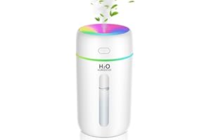 KISSLEAF Mini Room Humidifier 250ml for Bedroom, Children's Room, Plants, 15 H Lonue Duration 28 dB Silent Baby Air Humidifier