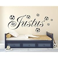Wandtattoo HM~AA157 Kinderzimmer Wunsch NAMEN personalisiert mit 8 Fußball- Aufkleber Jungen personalisiert