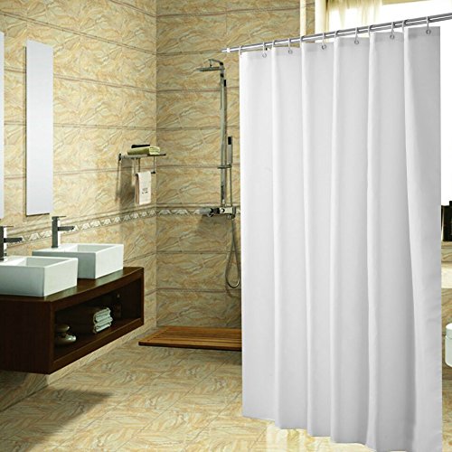 Anti Mould Shower Curtain White Heavy Duty Fabric Shower Curtain