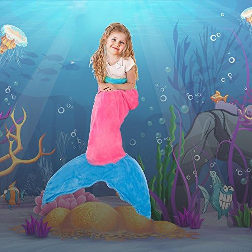 Mermaid Tail Blanket and Cute Fleece Mermaid Blanket for Girls, 25" x 58" (Hot Pink)