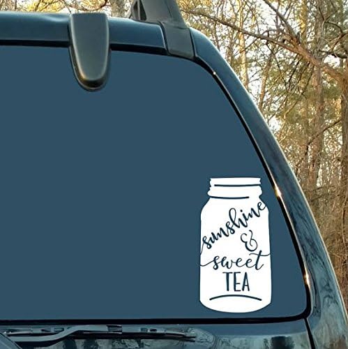Car Decals Jar Decal, Sunshine and Sweet Tea, Mason Jar, Ball Jar, Southern, Laptop Sticker, Woman Gift, Girl Gift, Vinyl