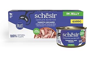 Schesir tuńczyk, wołowina i ryż dla kotów, 85g