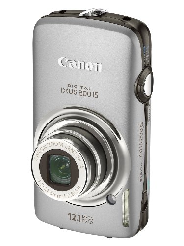 Canon Digital IXUS 200 IS Digital Camera - Silver (12.1 Megapixel, 5x Optical Zoom) 3.0 inch LCD
