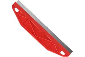 BAKEWHIZ Paint Trim Guard 12inch Multi-Purpose Straight Edge Tool Stainless Steel Paint Shield Wallpaper Scraper for Cutting in Precision Smearing Repairing Painting Measurement (Red)