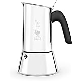 Bialetti New Venus Caffettiera in Acciaio Inox, Adatta all'Induzione, Argento, 6 Tazze