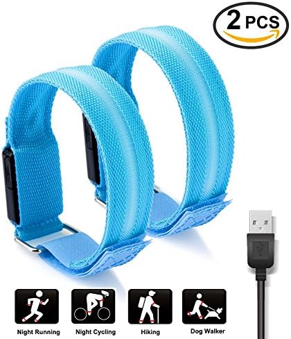 Sports Armband Lights, BUTYPAL High Visible LED Safety Running Light for Runners - Rechargable 3 Modes Reflective Gear…