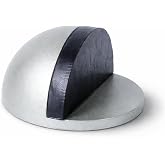 Yarımay Yapışkanlı Kapı Kolu Stoperi, Metal Kapı Tamponu, Koruyucu Kapı Durdurucu (1, Saten)